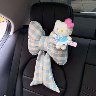 创意小猫kitty汽车头枕车载护颈枕可爱车内装 饰 饰车载好物车内装