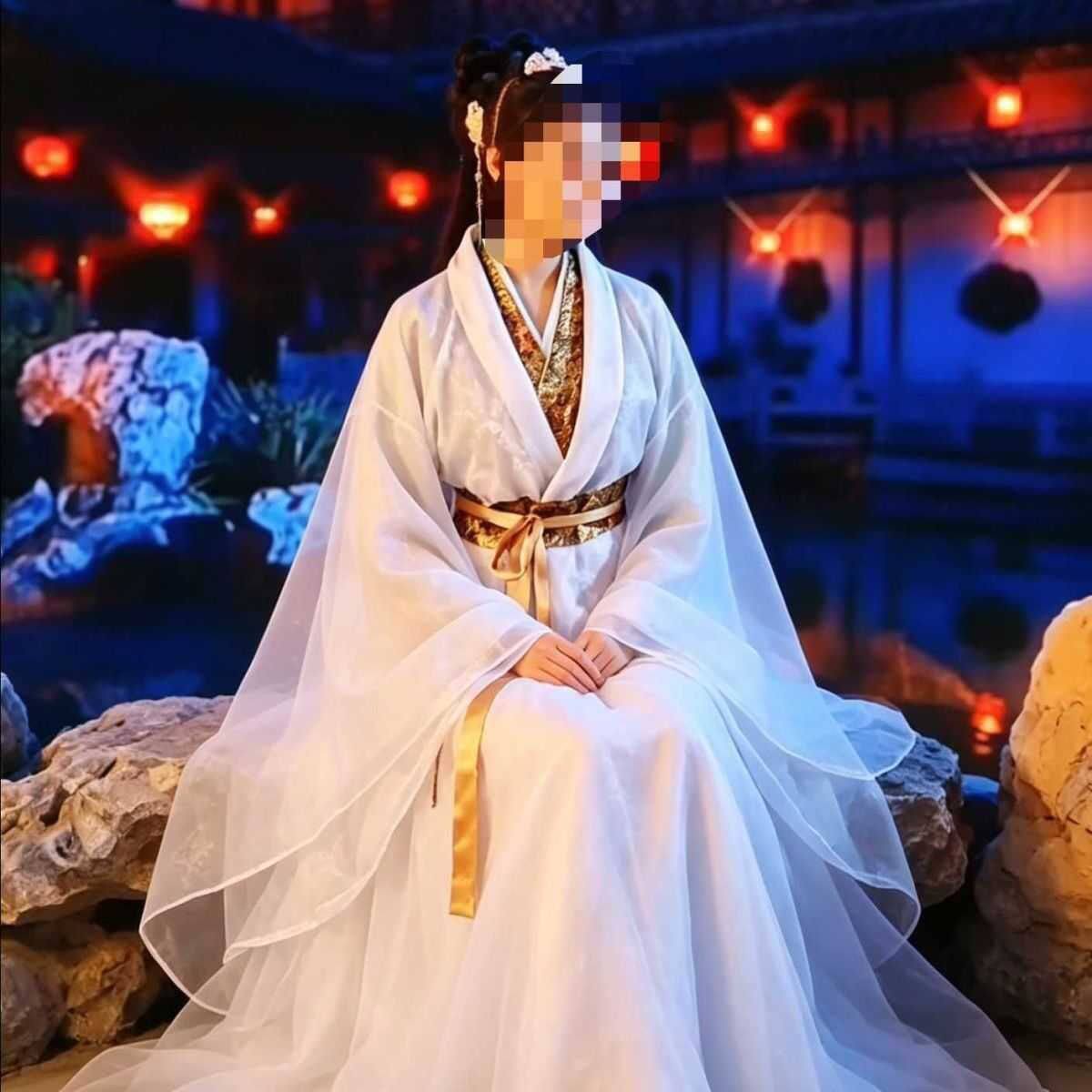 新款古装汉服女许仙白素贞白蛇传汉服套装