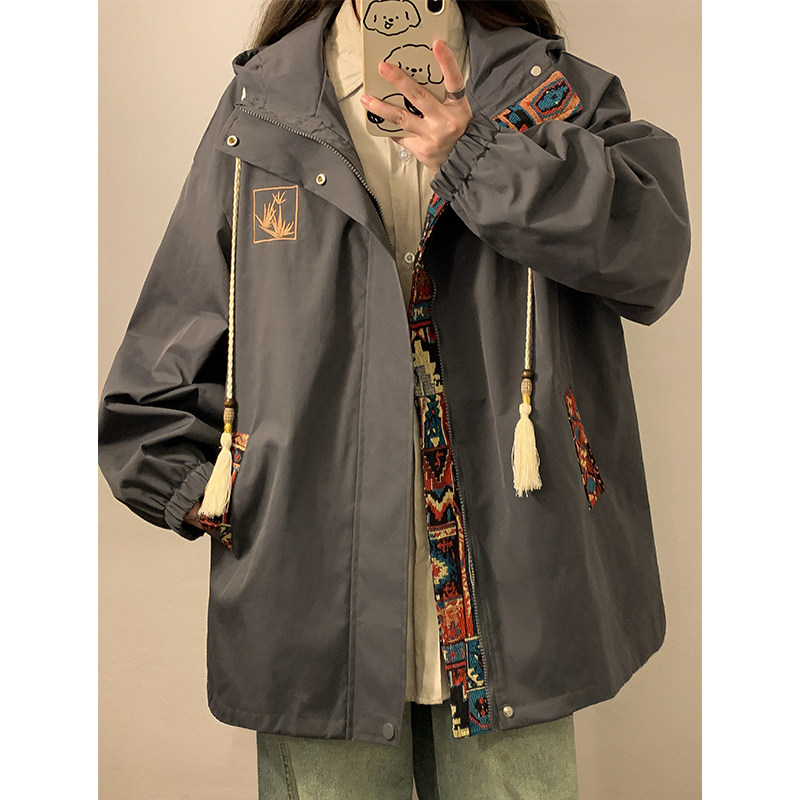 新中式国风外套女春秋季防水冲锋