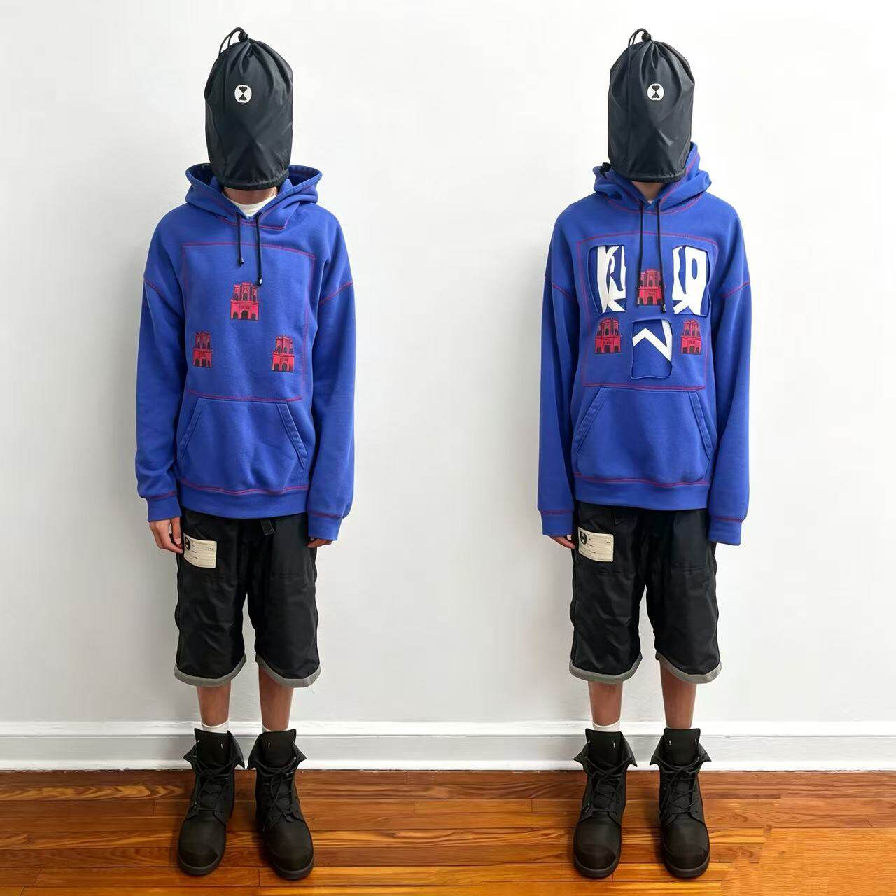 （现货）18AWDrainGang×Castle Hoodie蓝色经典重磅城堡连帽卫衣
