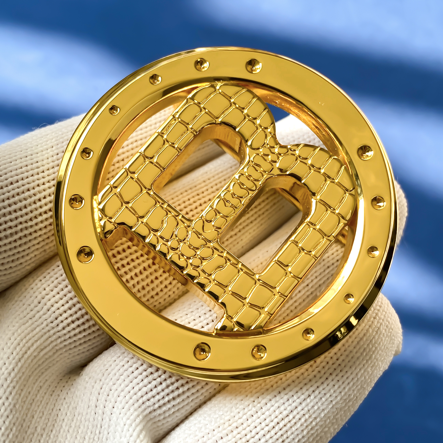 皮带头单头3.8cm加厚手工皮带扣