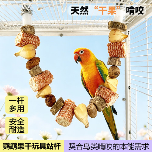 鹦鹉啃咬解闷玩具爬梯站杆站棍虎皮牡丹玄凤专用鸟笼配件装饰用品