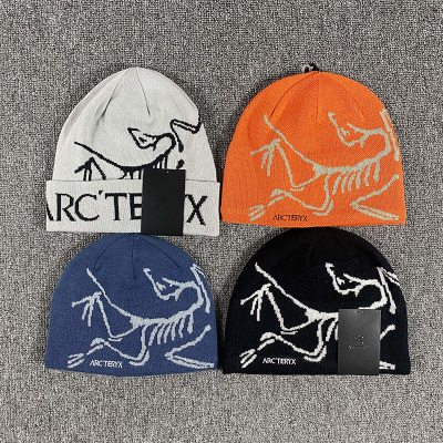 现货正品Arcteryx始祖鸟字母LOGO刺绣毛线针织帽男女同款情侣冷帽