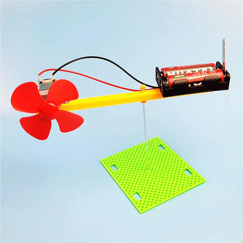 旋转风车风扇拼装模型 旋转飞机diy科技小制作发明儿童益智玩具