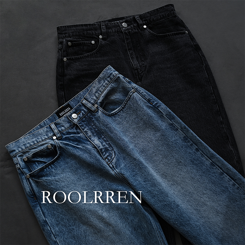 ROOLRREN拉链长裤四季宽松直筒