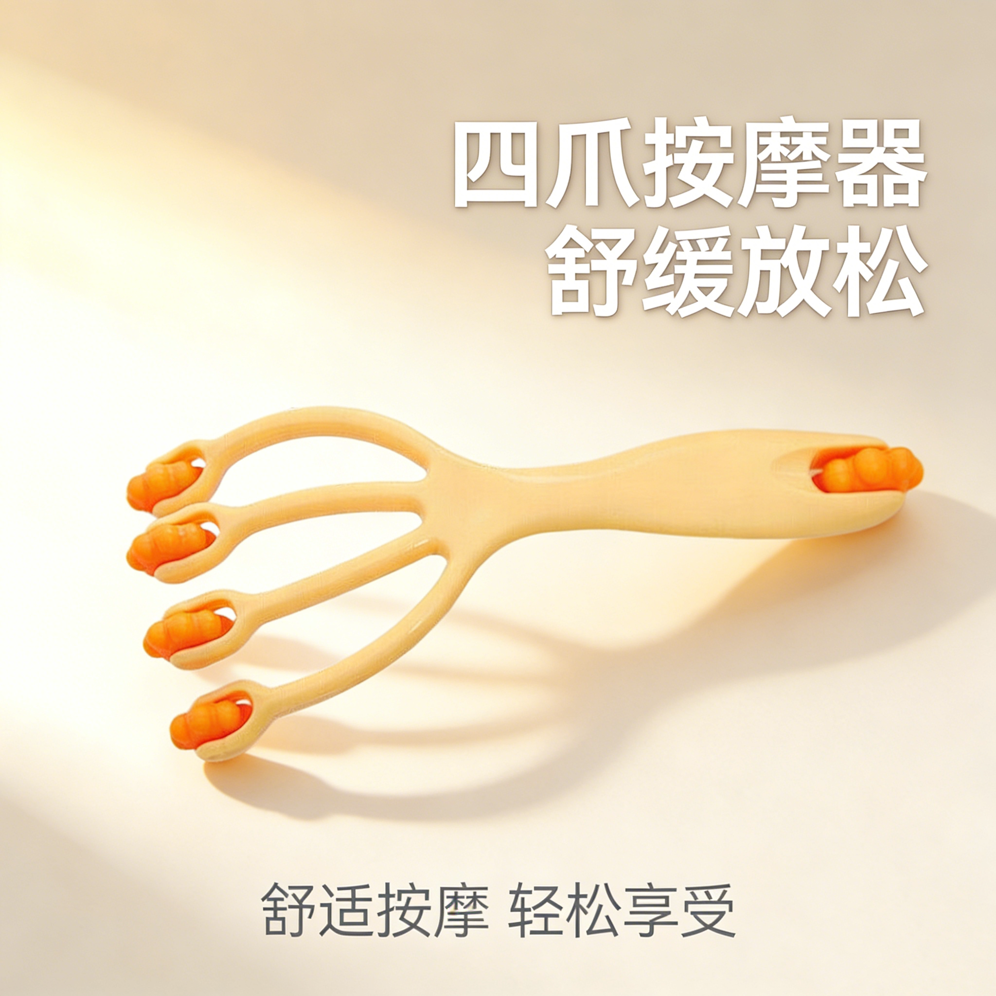 五爪滚珠头皮按摩器头部按摩双色抓头器滚轮式按摩工具手指按摩器