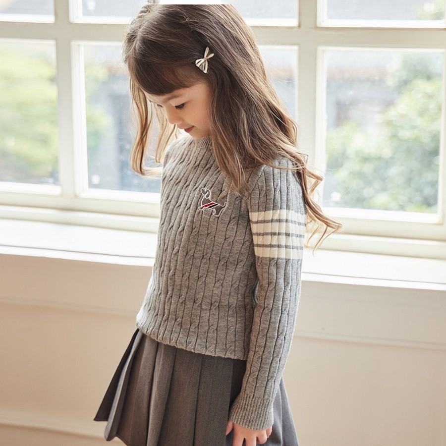 女童秋冬款纯色休闲毛衣