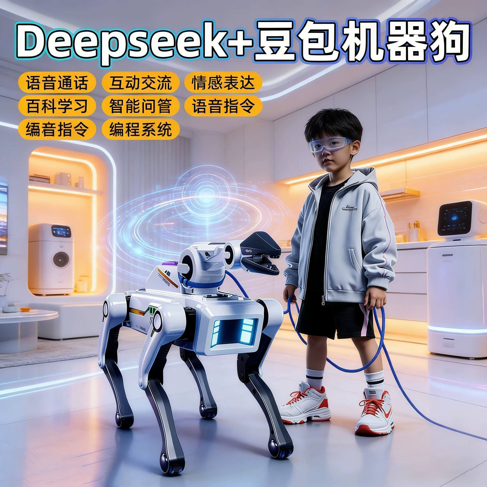 德国高端Deepseek豆包智能陪伴机器人ai可对话玩具聊天机器狗