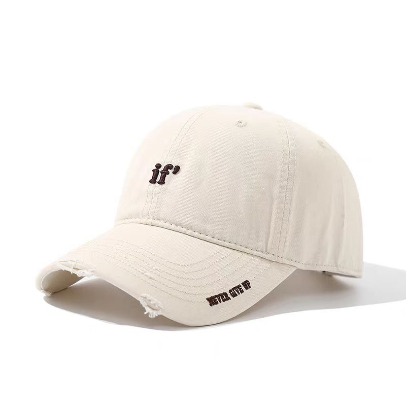 25新款软顶棒球帽男女简约刺绣字母IF鸭舌帽百搭大头防晒遮阳帽子