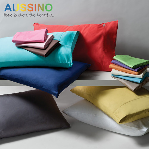 aussino澳西奴全棉素色斜纹枕套