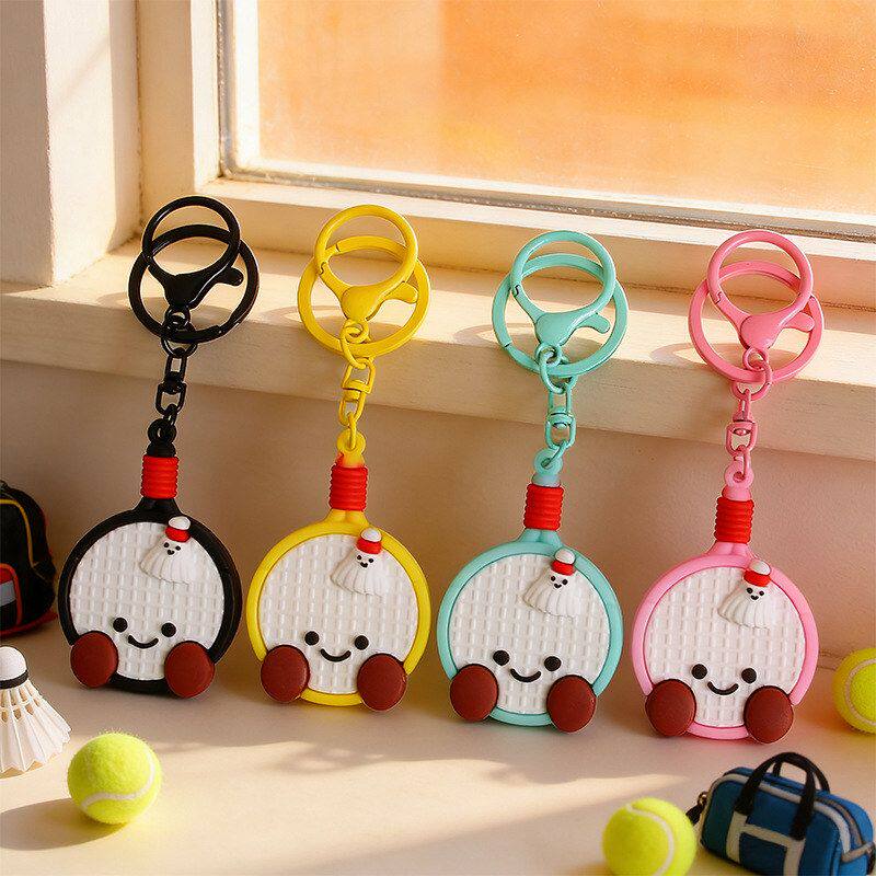 可爱网球公仔小礼品挎包包挂饰小礼品羽毛球拍运动健身钥匙扣挂件