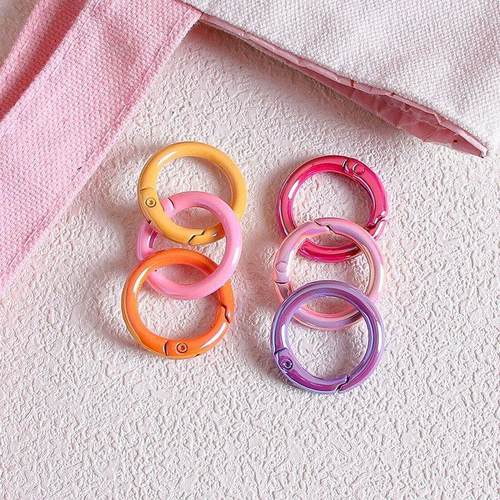 彩色金属亮面卡扣圈手机链钥匙圈