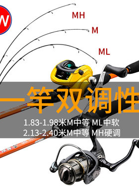 光威套装水滴轮小黄轮碳素枪柄直柄钓鱼竿海竿抛竿远投黑鱼杆马口
