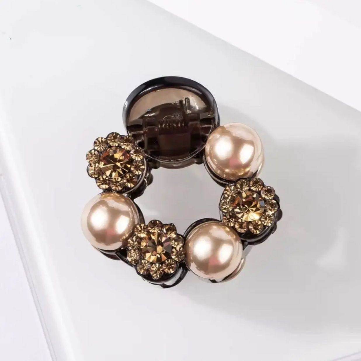 四公分气质半扎发带钻小抓夹后脑勺盘发夹发抓圆形夹子轻奢厂,饰品/流行首饰/时尚饰品新,民族风发饰,淘宝优惠券,粉丝福利购,淘宝优惠卷