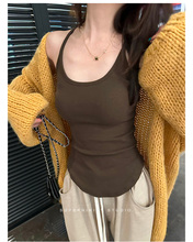 性感修身外穿吊带背心女带胸垫2024夏季新款辣妹外穿美背上衣女装