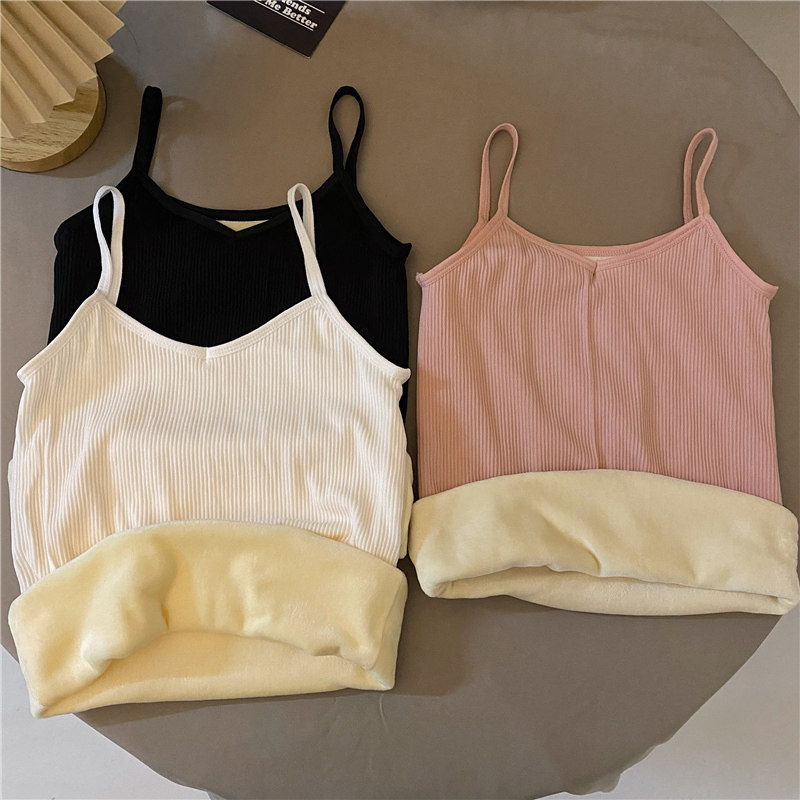 保暖内衣吊带背心女加绒加厚棉秋冬季内搭秋衣发热防寒打底衫上衣,女装/女士精品,背心吊带,淘宝优惠券,粉丝福利购,淘宝优惠卷