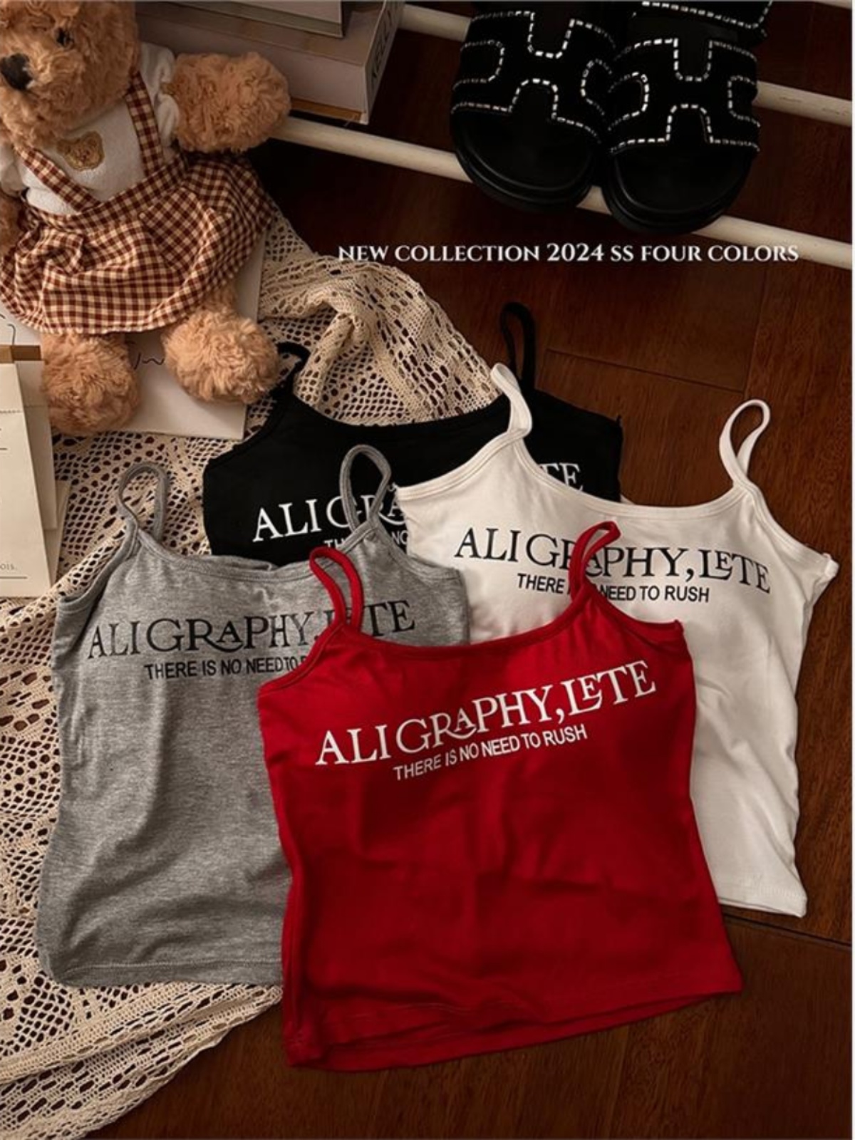 美式辣妹带胸垫吊带背心女外穿夏