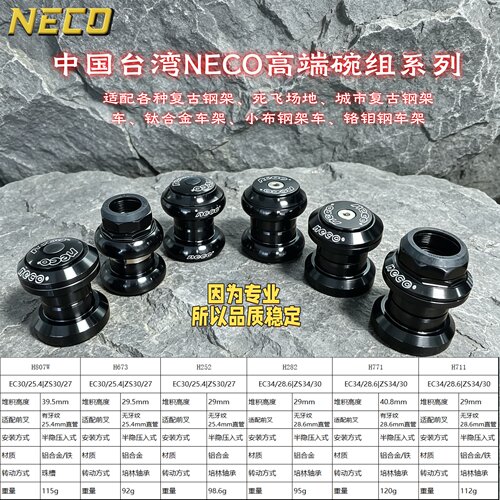 NECO碗组3034复古死飞复古钢架钛
