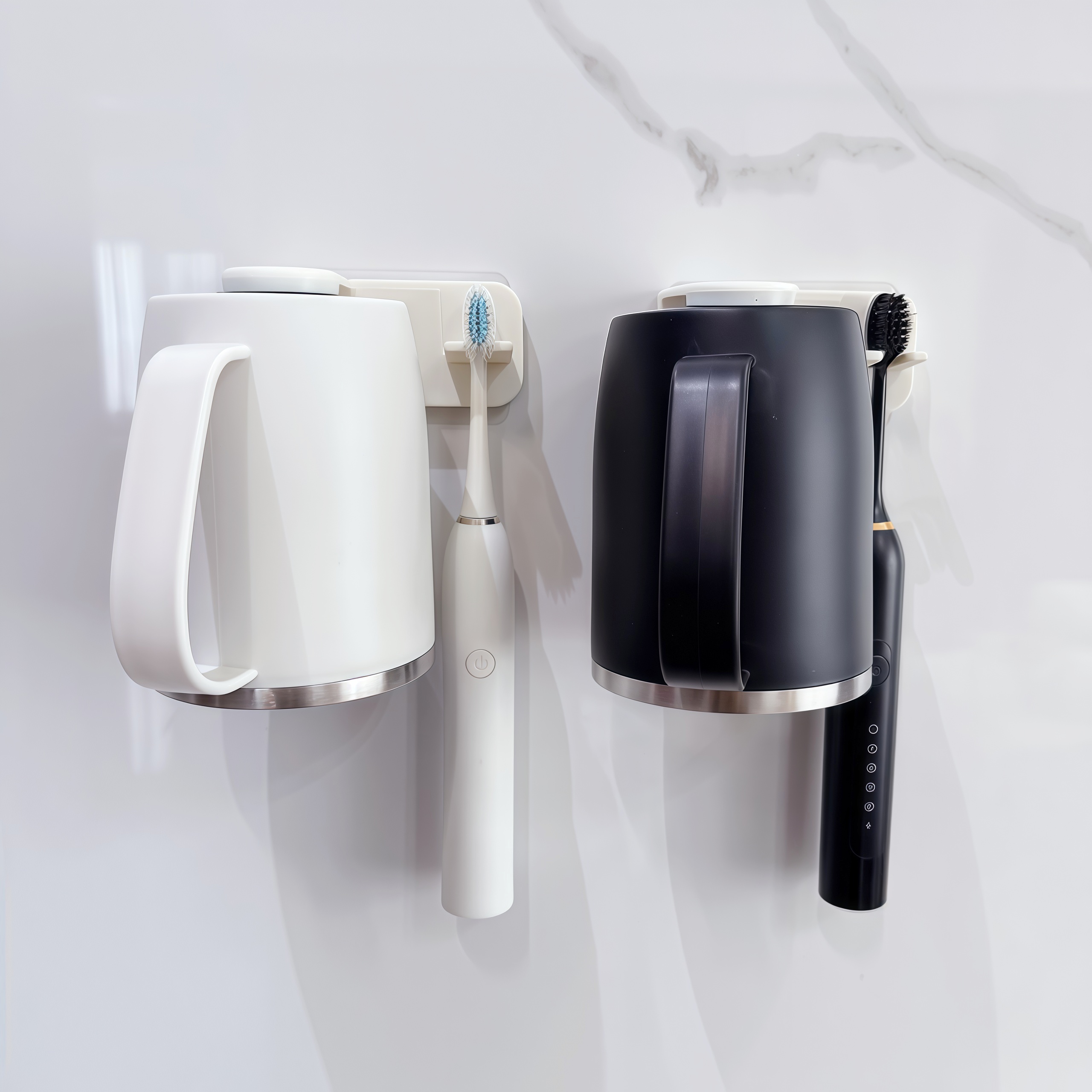 磁吸牙刷杯不锈钢漱口杯洗漱杯情侣刷牙杯子免打孔壁挂式倒挂牙缸