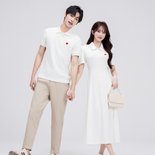 情侣装夏装新款高级感polo长裙