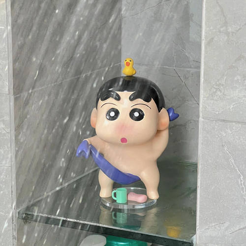 浴室摆件桌面车内玄关装饰洗手间家居手办饰品蜡笔小新洗澡搭子