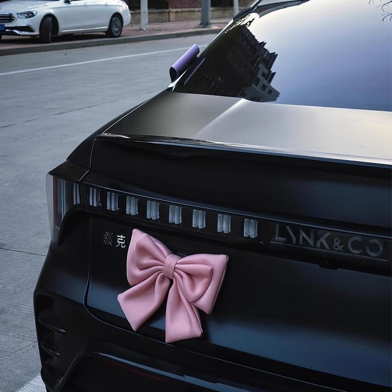 汽车尾部装饰蝴蝶结女车外后备箱挂件车贴饰品摩托车电动车公主风