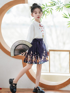 儿童汉服马面裙夏季薄款中国风公主裙可爱女童汉服短裙网红短款