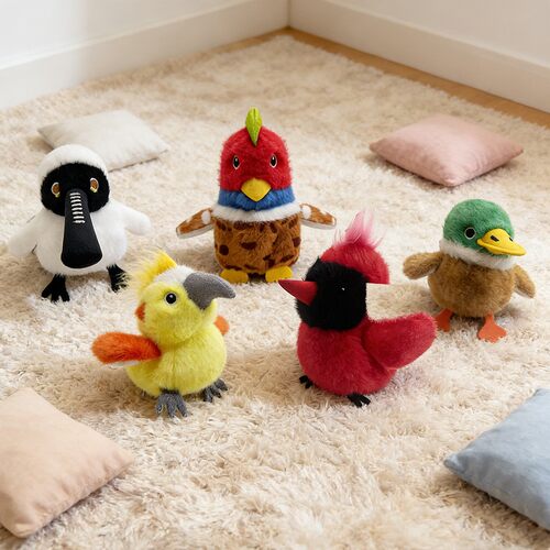 会学说话扇翅膀毛绒挂饰小鸟