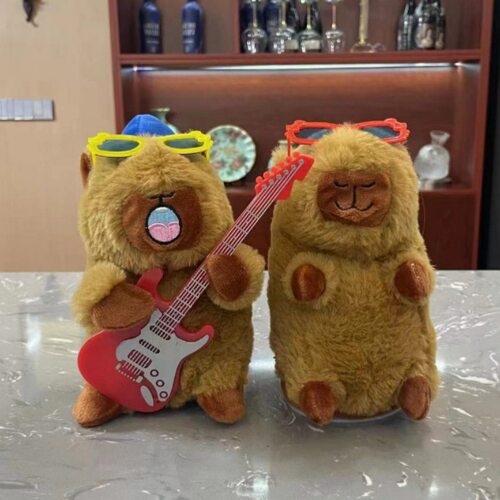 卡皮巴拉水豚会唱歌爆款小红书抖音款录音会跳舞毛绒公仔玩具