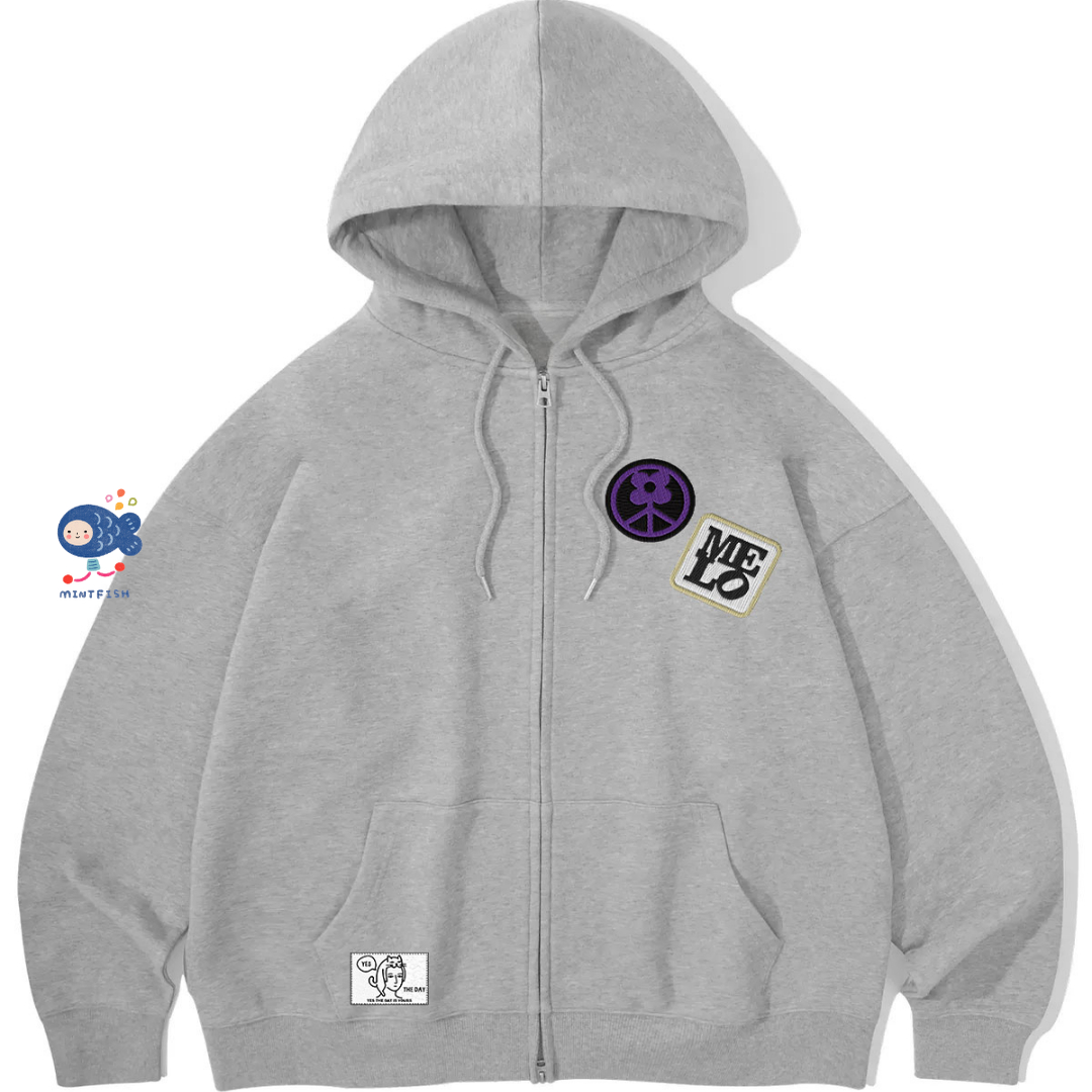 YES THE DAY 25冬季新款melo卫衣连帽卫衣拉链帽衫 艺声 金钟云