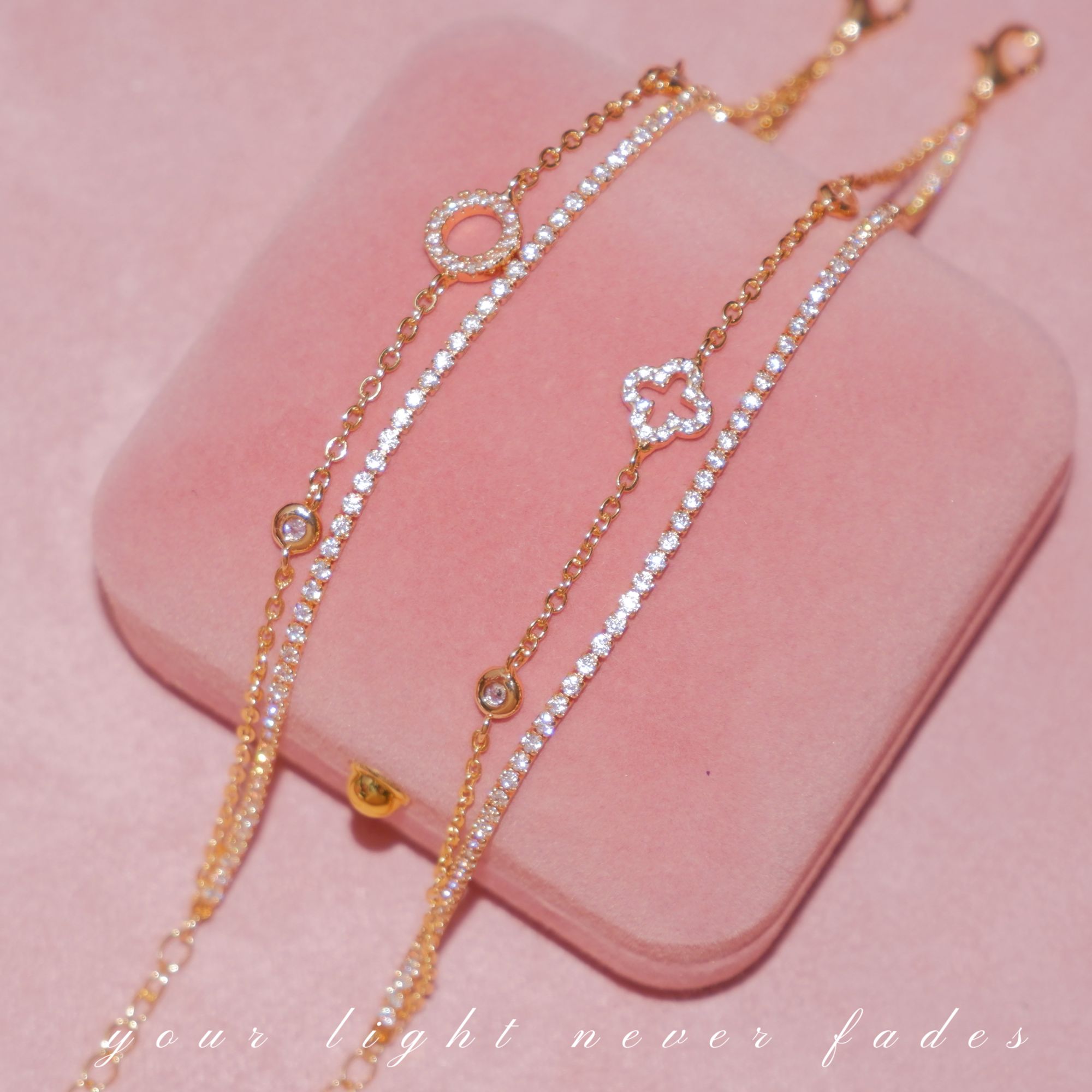 韩系双层手链套装 两条一起哦