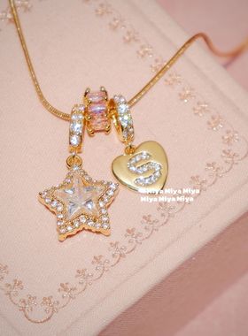 天使爱美丽～ 定制星星字母项链美式辣妹项链