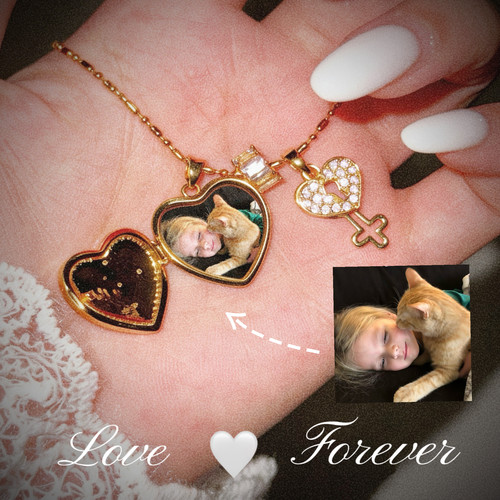 Forever 记忆永恒～ 爱心彩色钥匙相册项链 闺蜜礼物