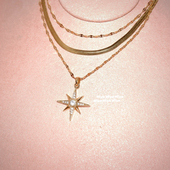 Wish许愿系列 八芒星项链毛衣链套装