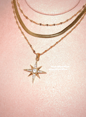 Wish许愿系列~八芒星项链毛衣链套装