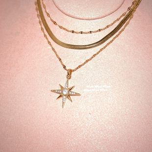 Wish许愿系列 八芒星项链毛衣链套装