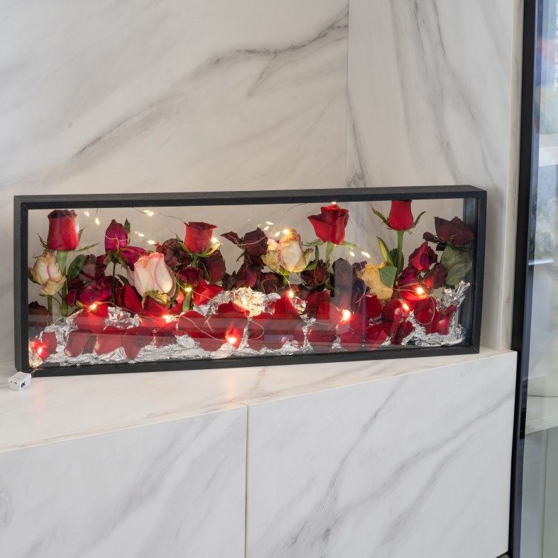 新款中空放干花相框摆台创意diy手工礼物永生花保存玫瑰标本画框