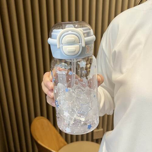 星星吸管塑料杯2025水杯高颜值新款大容量便携女生学生简约杯子