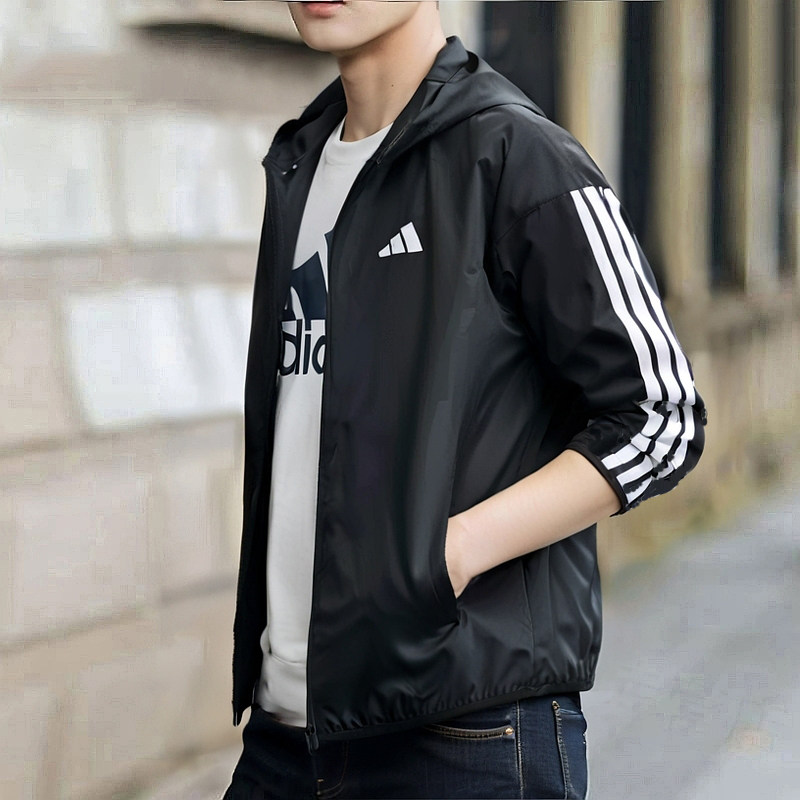adidas阿迪达斯外套男春季新款冲锋衣男士运动服防风上衣连帽夹克,运动服/休闲服装,运动茄克/外套,淘宝优惠券,粉丝福利购,淘宝优惠卷