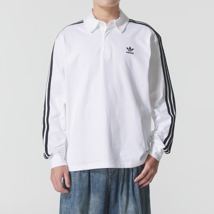 Adidas阿迪达斯三叶草男装2025秋季新款复古休闲长袖POLO衫IZ2459