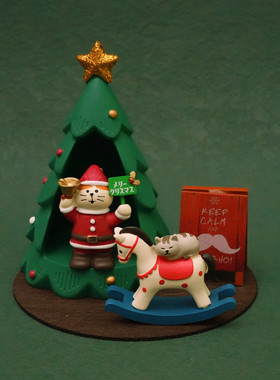 桌面微缩圣诞树屋摆件治愈系礼物