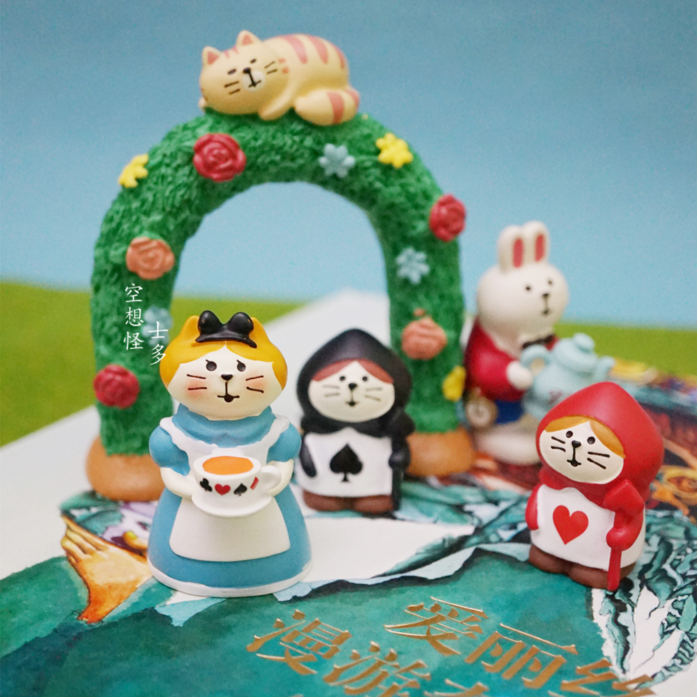 花之国爱丽丝猫咪蛋糕装饰摆件