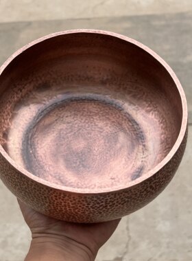 紫铜茶洗茶盂水钵盂纯手工锻打一体茶洗加厚水洗功夫茶具
