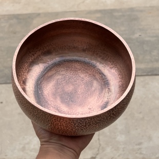 紫铜茶洗茶盂水钵盂纯手工锻打一体茶洗加厚水洗功夫茶具