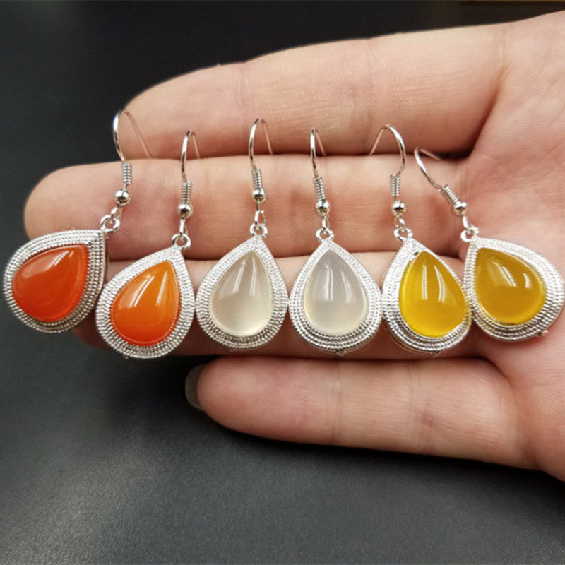 结缘珠宝天然玉石a货冰种白玉髓水滴耳环橘色玉髓水滴耳坠,珠宝/钻石/翡翠,耳饰,淘宝优惠券,粉丝福利购,淘宝优惠卷