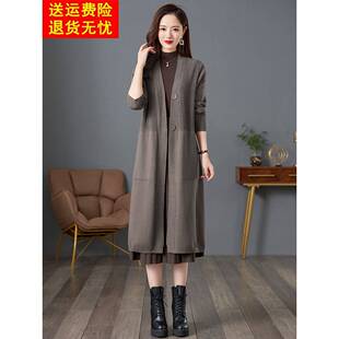 毛衣外套女2025新款爆款长袖羊毛针织开衫秋冬款搭配裙子长款外搭