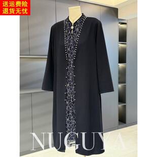 时尚休闲妈妈装假两件连衣裙女秋新款裙子气质百搭中老年大码裙子