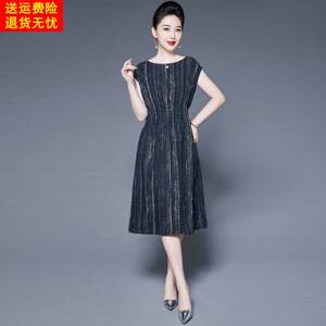 气质款妈妈真丝洋装女2026夏季新款中年超火减龄桑蚕丝夏天裙子