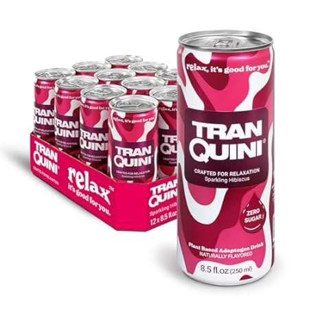 Tranquini Adaptogen Drink， Sparkling Water， Gluten Free，