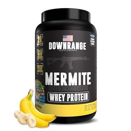 DownRange Mermite Whey Protein Powder， Post Workout Muscl